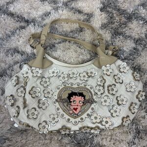Betty Boop Cream Ivory Flower Shoulder Bag Purse y2k retro